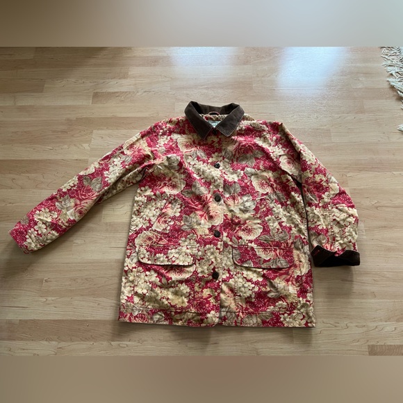 VINTAGE LL BEAN CHORE COAT FLORAL PRINT BARN JACKET XL - Picture 7 of 11